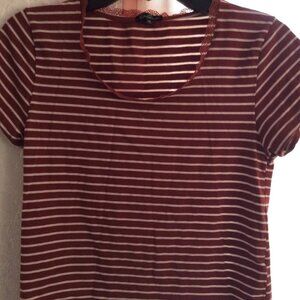 Splash Crop Top Striped Tee Sz Xl